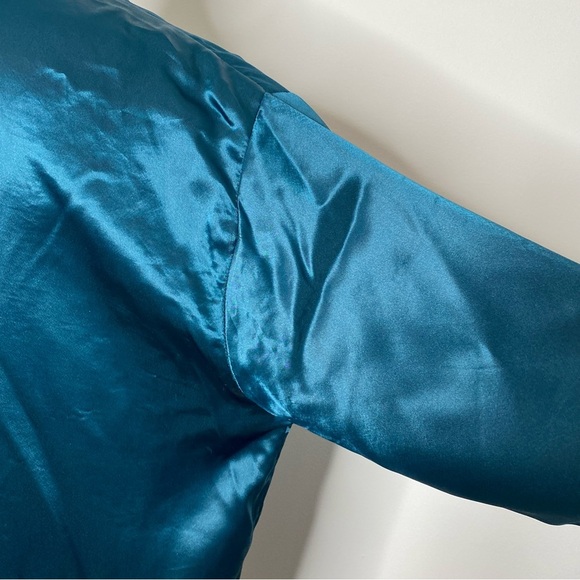Victoria's Secet Gold Label Vintage Teal Double Breasted Long Sleeve Nightgown - Picture 9 of 11